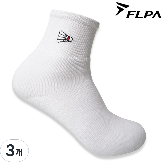 플파 양말 셔틀콕로고 스포츠 삭스 남성 여성 국대 운동 헬스 배드민턴 오남스포츠, 3개