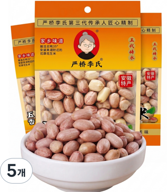 할머니 볶음 땅콩 오향맛, 5개, 105g