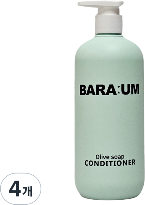 바라움 올리브솝 헤어 린스 컨디셔너 향기좋은 잔향 냄새 오래가는, 4개, 490ml