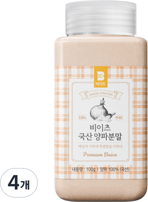 [100% 국산] 비이츠 국내산 양파가루, 4개, 100g