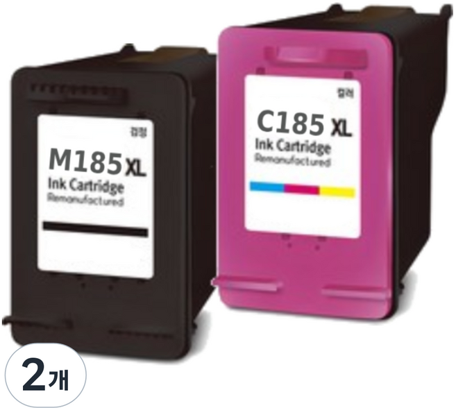 삼성 INK-M185 INK-C185 3배 대용량 SL-J1680 J1683 J1685 SL-J1780W J1780DW J1785W 호환잉크, 2개, 컬러색 대용량 잉크카트리지
