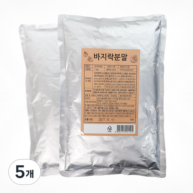 산노을 바지락 분말가루 칼국수 국물용, 5개, 1kg