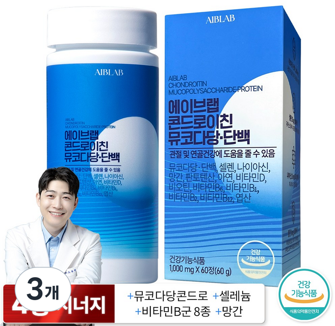 에이브랩 콘드로이친 뮤코다당단백 1200, 3개, 60정