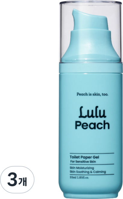 룰루피치 휴대용 워터젤 비데/물없이 노워시 항문 클렌저 55ml, 3개