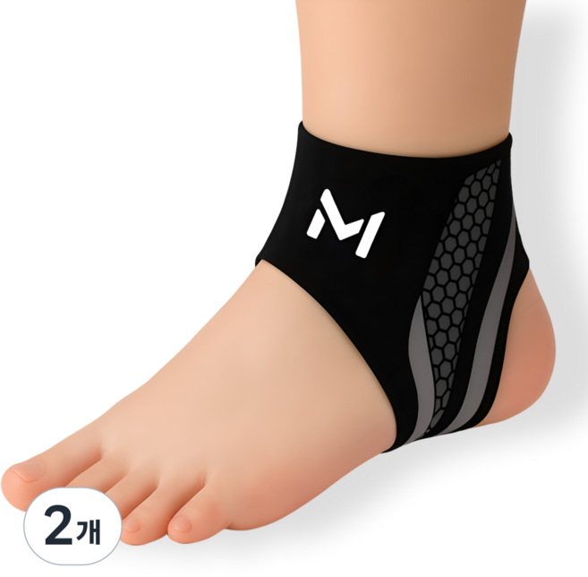 에이얼 초슬림 러닝 발목 밴드, 블랙, 2개