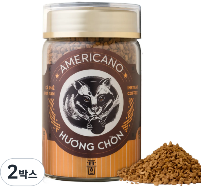 베트남 인스턴트커피 루왁 위즐 아메리카노 커피, 2박스, 1개입, 80g