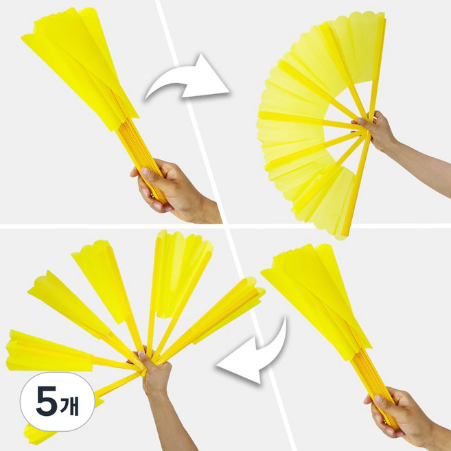 JL매직 찢어진 부채가 복원되는 마술 부채 코미디매직 장기자랑, 노랑, 5개