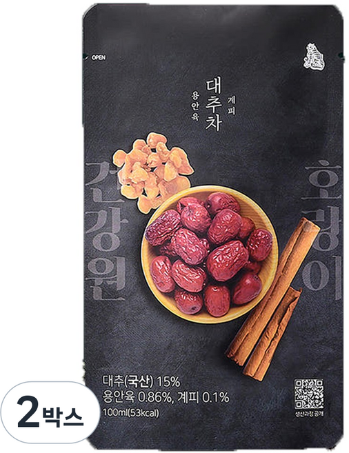 호랑이건강원 대추차, 2박스, 5개입, 100ml
