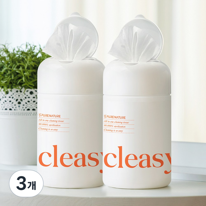 퓨어네이처 세정살균 청소용물티슈 파워 소독티슈, 3개, 2세트, 35g