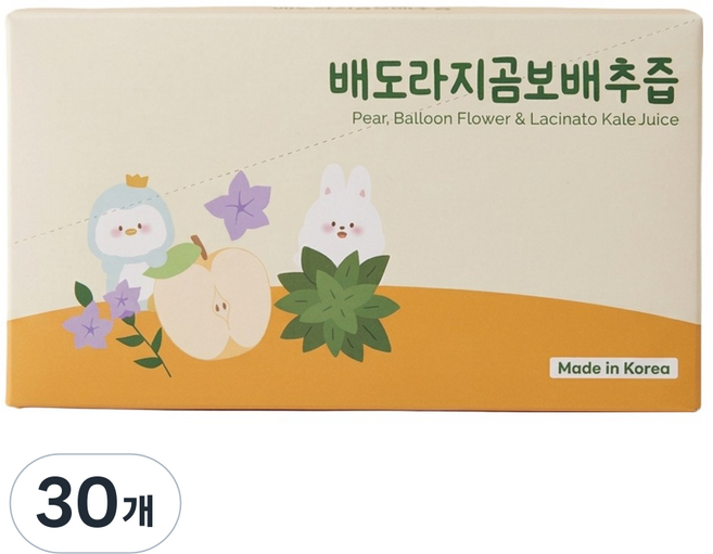 리틀스푼 배도라지 곰보배추즙 유아 아기 과채 주스, 30개, 100ml