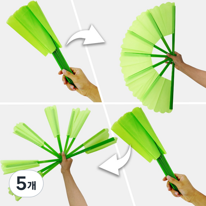 JL매직 찢어진 부채가 복원되는 마술 부채 코미디매직 장기자랑, 초록, 5개