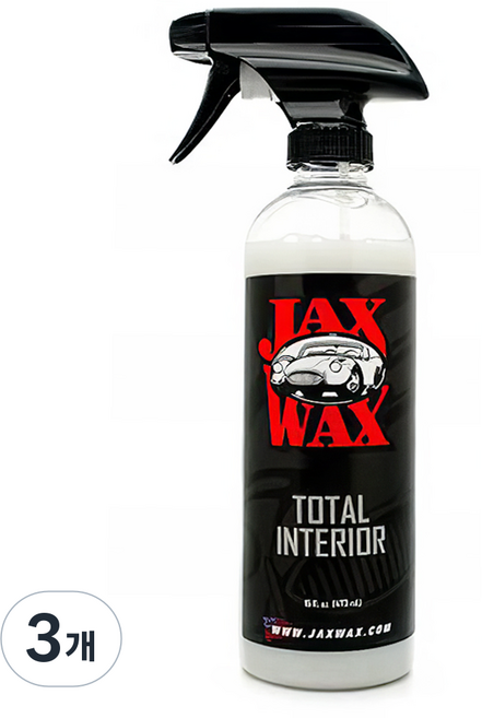 잭스왁스 토탈 인테리어 올인원 가죽클리너 실내세정제 보호제, 3개, 473ml