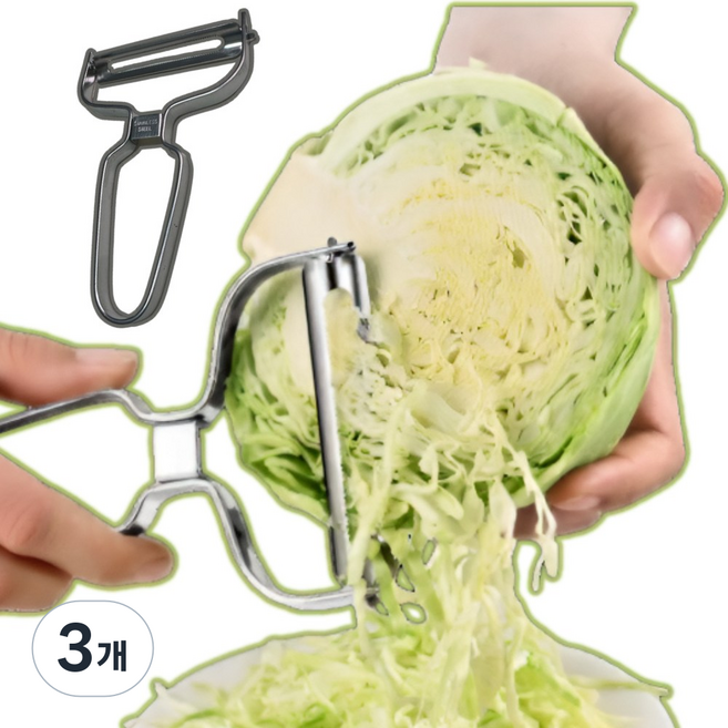 다보릭 올스텐 핸디형 슬라이서 양배추 채칼, 3개, 메탈 실버
