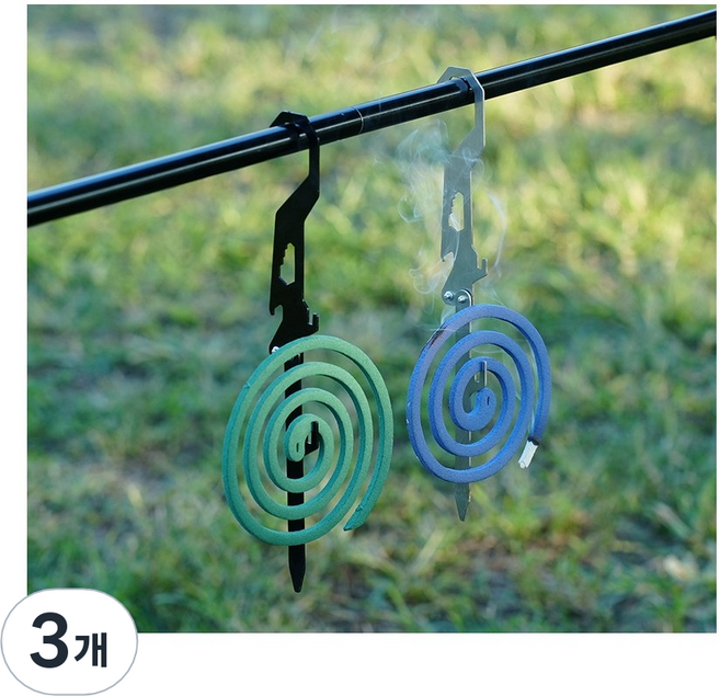 초소형 캠핑 다용도 모기향 거치대 걸이 스테인레스스틸, 3개, 1단