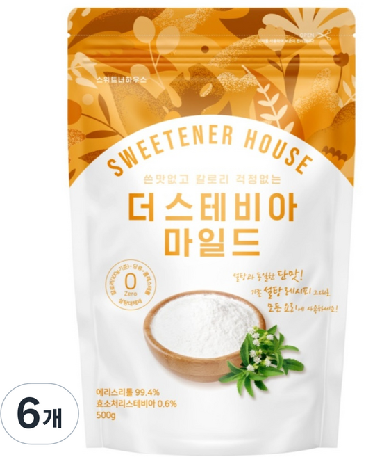 쓴맛없는 더 스테비아 마일드, 6개, 500g