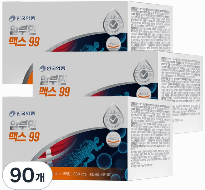 안국약품 마시는 알부민 맥스 99 프리미엄 MAX 특허원료 3종, 90개, 35ml
