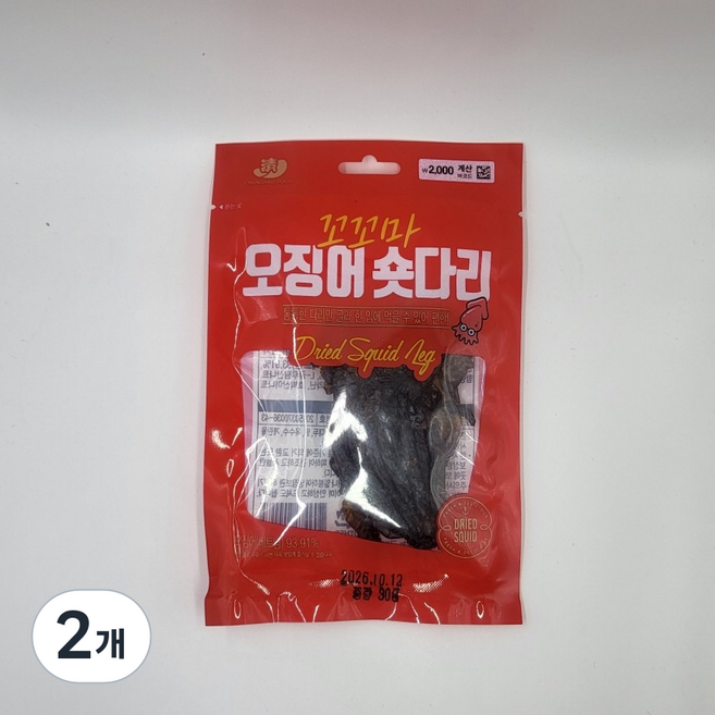 청해 꼬꼬마 오징어 숏다리, 30g, 2개