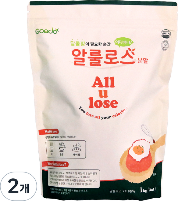 구도 알룰로스 분말 저당 매실청, 1kg, 2개