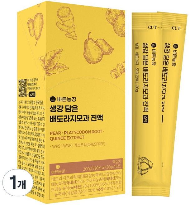 목이 너무 힘들고 불편할때 국내산 100% 배도라지즙 바른농장 유산균7종 함유, 2박스, 300g