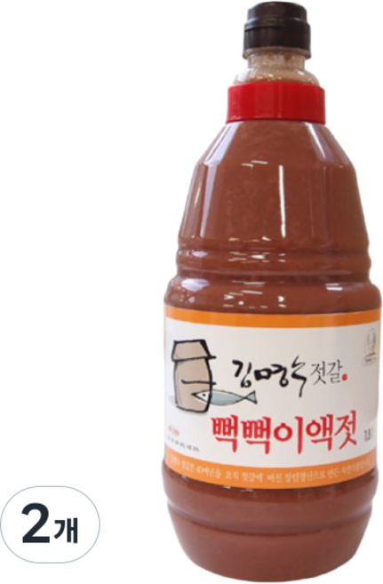 김명수젓갈 명인 3년 숙성 프리미엄 뻑뻑이액젓, 2개, 1.8L