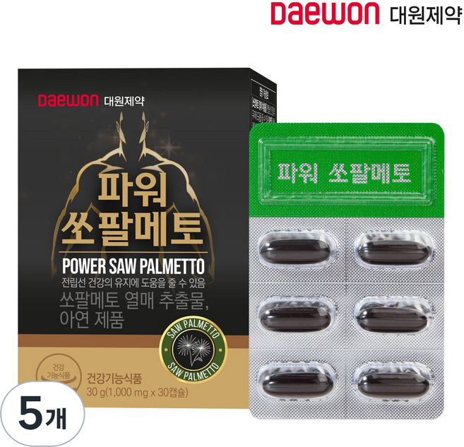 [대원제약] 전립선건강 파워쏘팔메토 1000mg, 5개, 30정