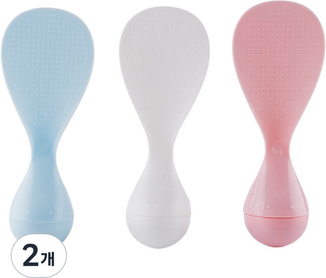 다함 오뚝이 밥주걱 넘어지지 않는 주걱 밥풀안붙는 스탠드 스탠딩 오뚜기, 2개, 블루