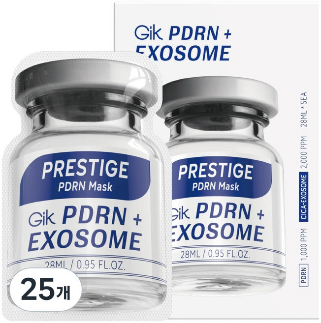 GIK PDRN 탄력 시카 엑소좀 장벽 케어 시트 마스크 팩, 25개, 1개입