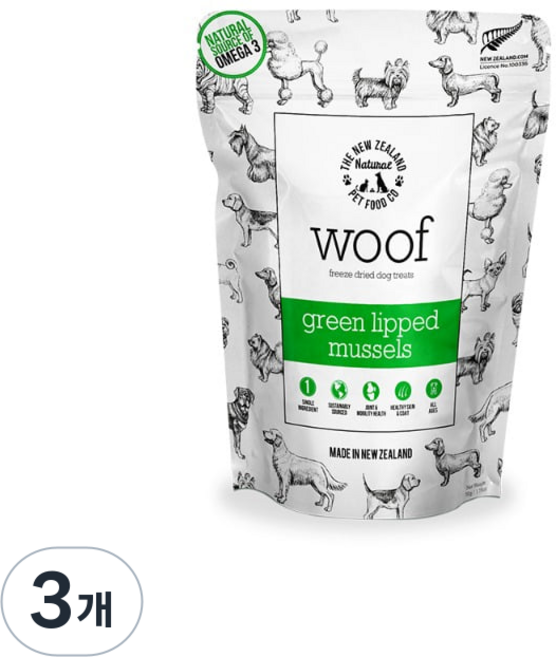 워프 녹색입홍합 동결건조 간식, 3개, 50g