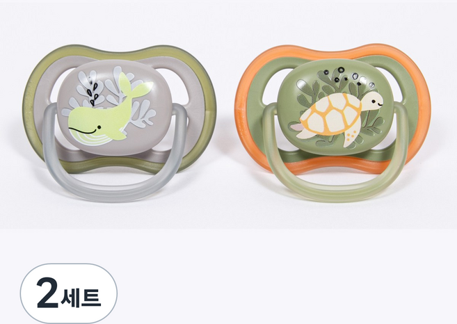 필립스아벤트 울트라 에어 노리개 젖꼭지 2종 세트 SCF085, 6-18개월, 2개