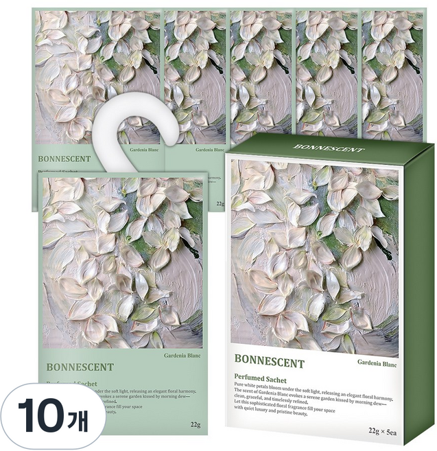 보네센트 샤쉐 옷장 방향제, 22g, 10개, 가드니아블랑
