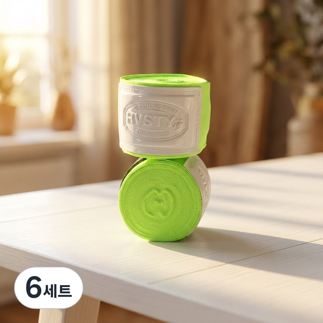 HVSTY 복싱 스타일 핸드랩 권투 훈련 밴디지 붕대 패션 허비스티, 6세트, 그린