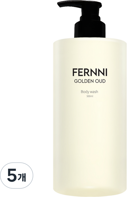 <스위스 직수입 향료> 향수 바디워시 여성 1위 추천 향기좋은 바디워시 향좋은 고보습 바디클렌져 등드름 [페르니 본사정품] 페르니 바디워시 골든 오우드, 500ml, 5개