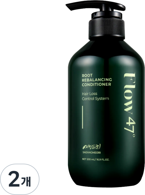 Flow47 탈모완화 기능성 쿨링 컨디셔너 저자극 두피케어 모근강화 지성 모발영양, 2개, 500ml
