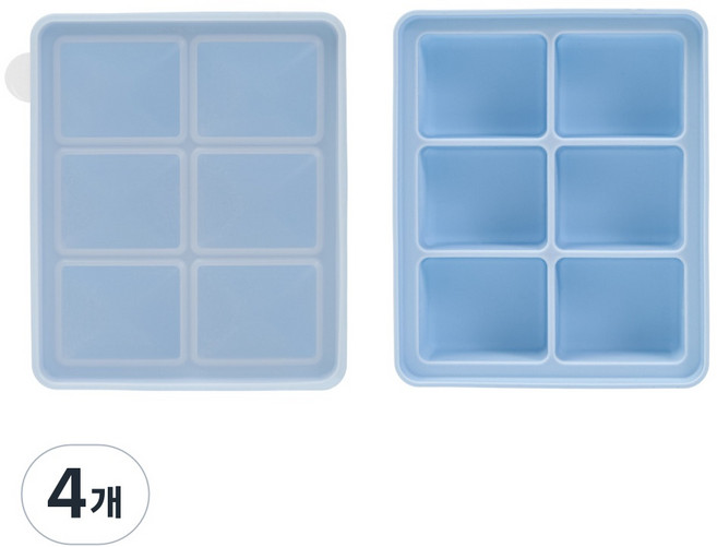 네오실리 국산 프리미엄 실리콘 얼음틀 다진마늘 이유식 냉동틀, 4개, 스카이블루