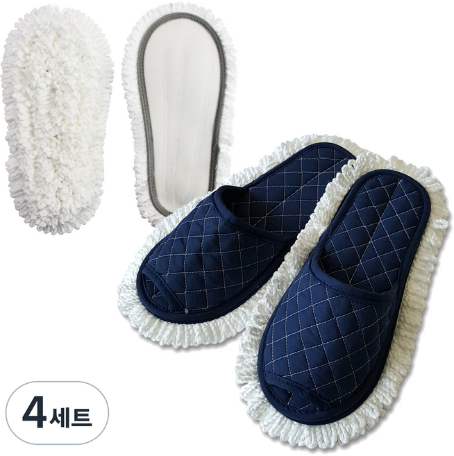 필굿리빙 크린 청소슬리퍼 + 리필, 4세트, 혼합색상