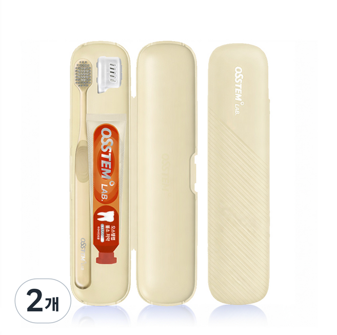 오스템 아이보리 치약칫솔세트 양치키트 불소치약 1450ppm 충치케어치약, 40g, 2개
