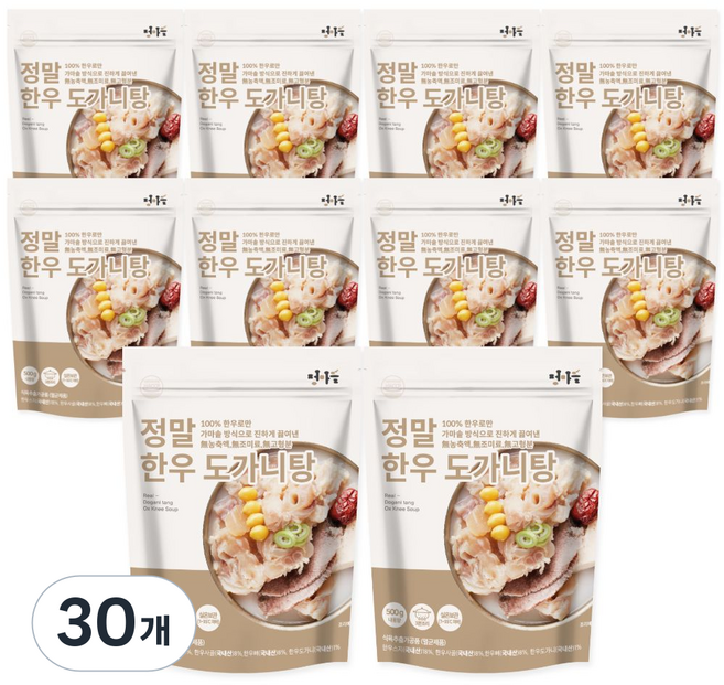 정마을 무첨가 100% 한우 도가니탕 (실온), 500g, 30개