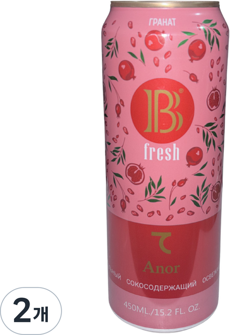 B FRESH POMEGRANATE DRINK 비프레쉬 석류맛 음료, 2개, 500ml