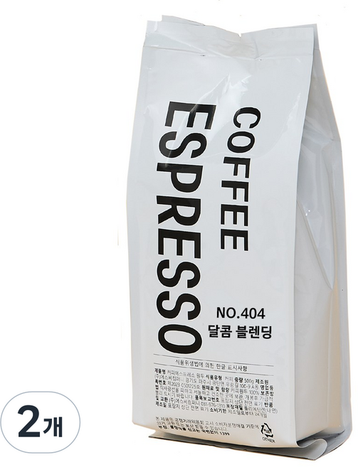 커피에스프레소 NO.404 달콤 블렌딩 원두커피, 2개, 500g, 홀빈(분쇄안함)