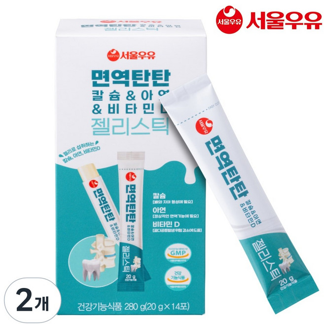 seoulmilk 어린이 영양간식 젤리스틱 개별포장, 2개, 280g, 복숭아맛