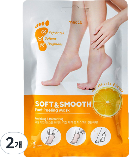 메드비 풋 각질제거 필링 발 풋팩, 2개, 2매, 17g