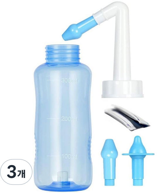 JMC 코세정기 코세척기 비강세척 약국 비염 의료기기 황사 미세먼지 생리식염수 코세척 어린이 유아 성인, 3개