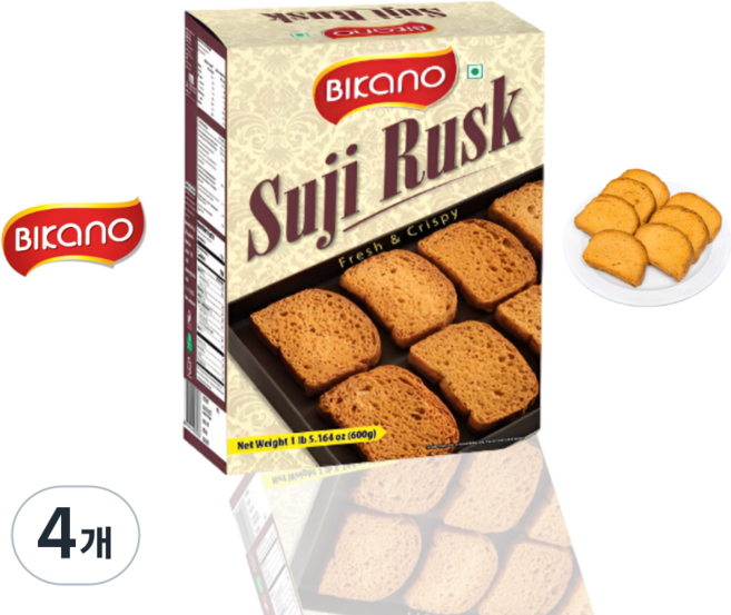Bikano suji rusk 비카노 수지러스크, 4개, 600g