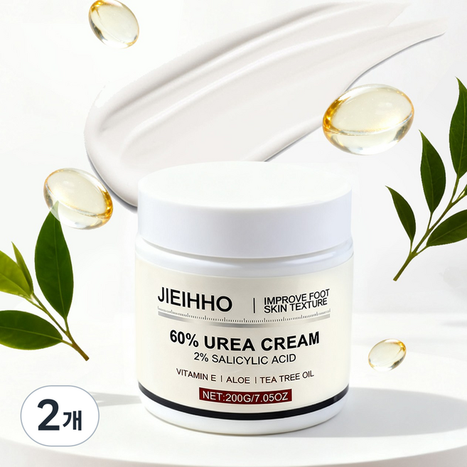 제이호 60% 우레아크림 발꿈치 각질 연화 굳은살 케어 강력보습 유레아풋크림, 200g, 2개, 1개입