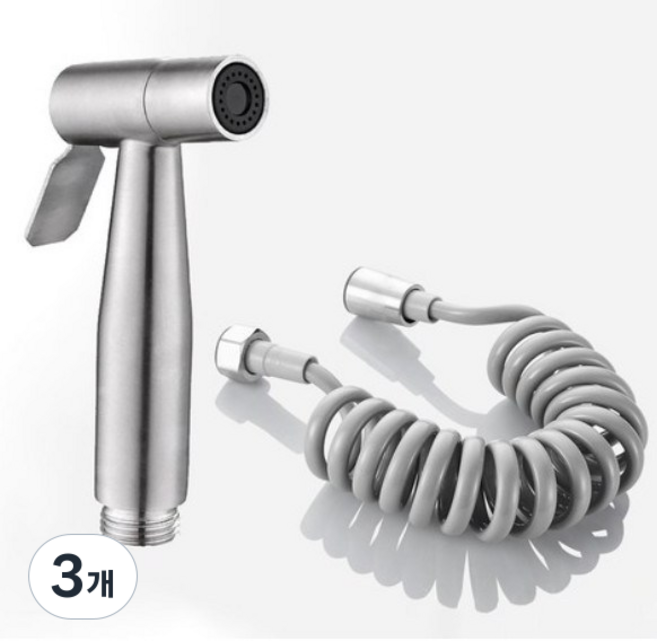 SL테크 욕실 베란다 스프링 코일호스 3M 스프레이건 샤워기, 3개