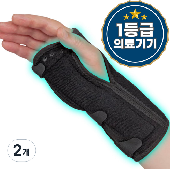 라라무브 의료용 손목보호대 반깁스 보조기, 블랙, 2개