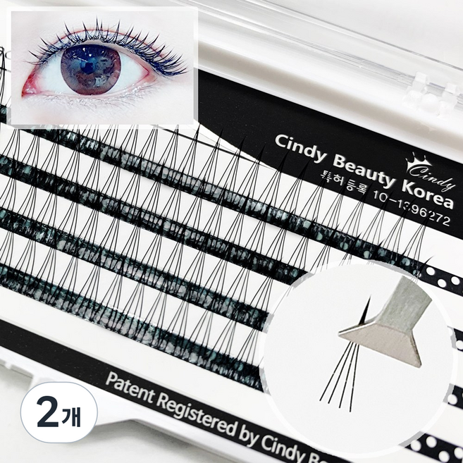 특허받은 원조 A형 미브린 M4 미라클시리즈 네가닥 속눈썹 단품, 2개, JC와 C의 중간컬-11mm