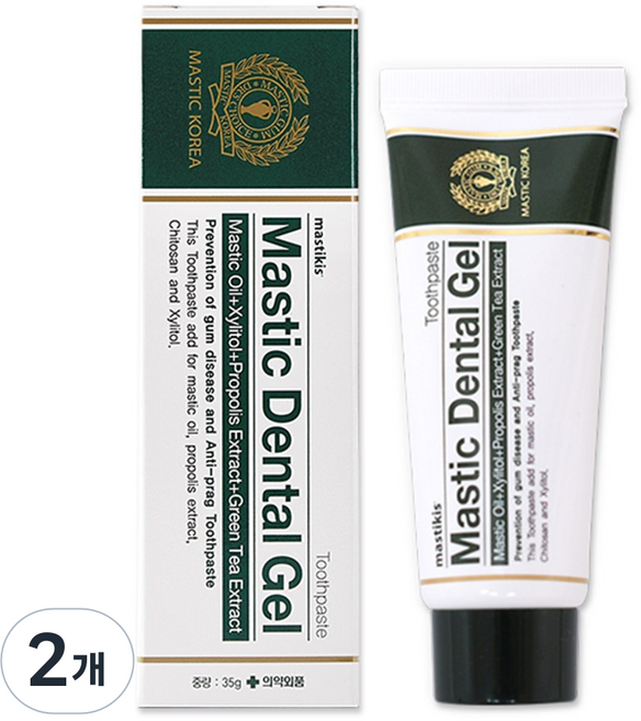 매스틱덴탈젤 치약 35g 매스틱 오일 함유, 2개