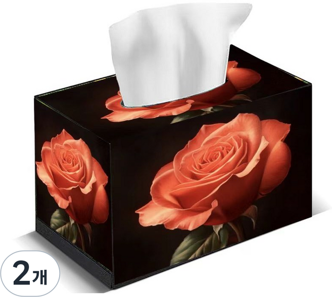 호우맘 보석십자수 휴지케이스 취미 각티슈케이스 집들이선물, 2개, HM-19 레드 장미