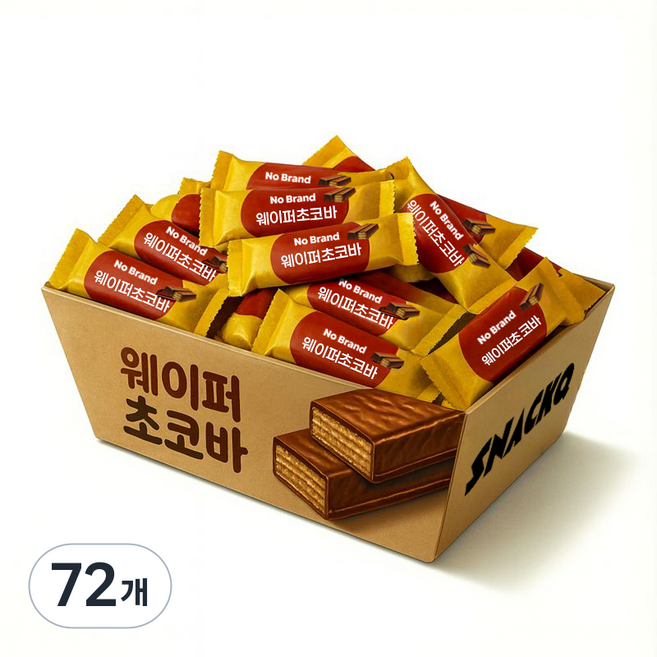 스낵큐 노브랜드 과자, 72개, 웨이퍼 초코바